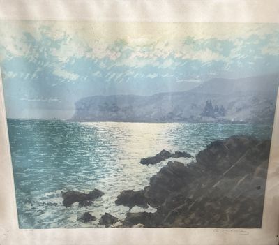 une image représentant une peinture d'une vue sur un plan d'eau
