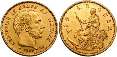une pièce d'or « sovereign » représentant un homme à cheval