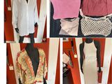 four different pictures of a woman ' s clothing displayed on a mannequin