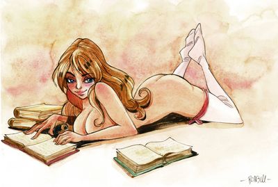 tableau représentant une femme allongée par terre en train de lire un livre