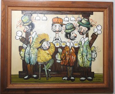 a picture of a painting of a group of people