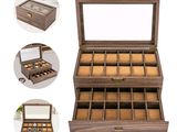 an image of a wooden jewelry box with many compartments and compartments