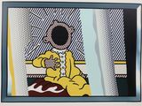 an image of a painting of a man sitting on a couch