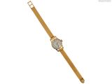 une image d'une montre-bracelet en or avec un cadran blanc