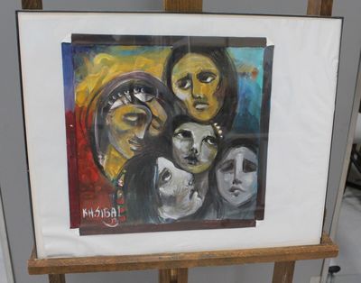 KH.SIBAI La mère des Martyrs Huile sur toile (sans châssis)