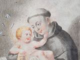 an image of a painting of a man holding a baby