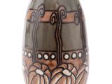 a vase with a design on it on a white background