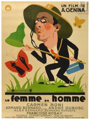 a poster advertising a film starring a man with a hat and a butterfly