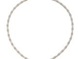 a white gold and diamond necklace on a white background