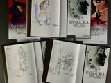 several pages of a book with a drawing of a woman and a man
