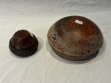 a brown object on the table next to a brown object