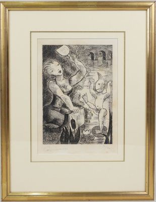 Marcel GROMAIRE (1892-1971). La lavandière.