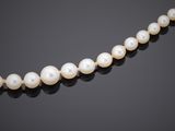 a cultured pearl and diamond necklace