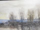 a picture of a painting of a landscape with trees