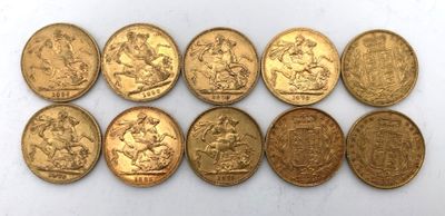 un ensemble de six pièces britanniques différentes