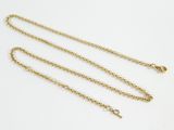 a gold chain with a clasp on a white background