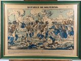 an old print of a battle with soldiers in the middle of a field