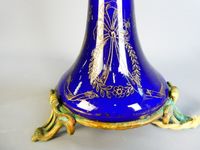 Pied de lampe en céramique bleu marine et or, à décor Art No… (photo 4)