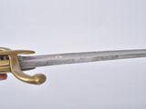 someone is holding a sword in their hand on a white background