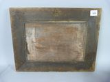 an old wooden picture frame with a white background