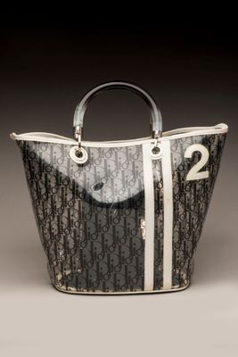 DIOR - SAC cabas trotter blanc en cuir blanc et plastique si…