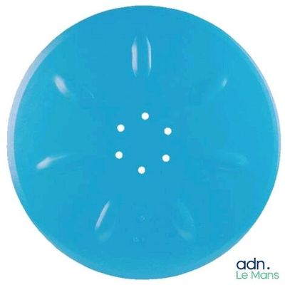 une image représentant un frisbee bleu sur fond blanc
