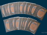 six cards with a picture of a cat on them