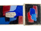 deux tableaux de couleurs et de formes différentes sur un fond blanc