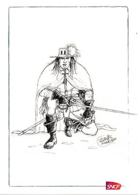 Didier Mada - "Le Mousquetaire" - Dessin original sur feuill…