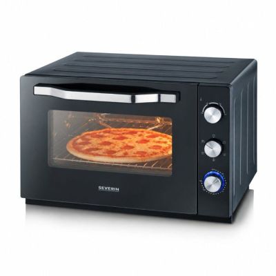an image of a black microwave oven with a pizza in it
