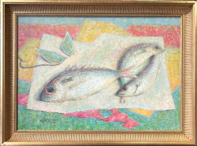 MIREM (XXe). Poissons et feuilles.