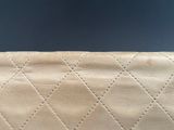 chanel beige quilted lambskin clutch bag with gold hardware