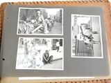 un livre avec des photos de personnes sur une table