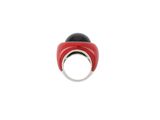 an image of a red and black ring on a white background