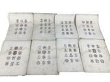 six old books with chinese writing on them sitting on top of each other