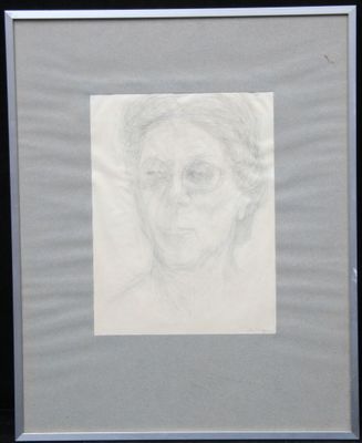 Mireille BESSON née en 1931, Autoportrait à la mine de plomb…