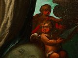 an image of a painting of a woman holding a moon
