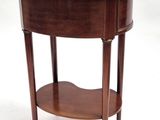 an image of a wooden table with a mirror on top