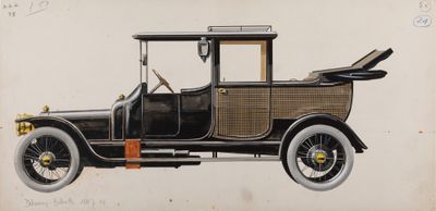drawing of an old model t car on a white background