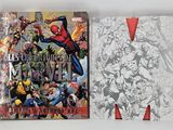 a close up of a book with a cover of comics on it