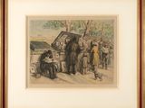 an image of a painting of a group of people in a village