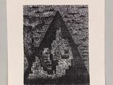un dessin en noir et blanc représentant un bâtiment sur lequel figure une horloge
