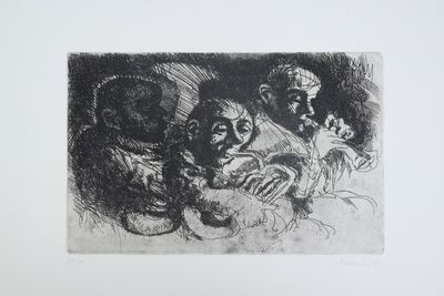 une image d'un dessin en noir et blanc d'un groupe de personnes