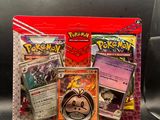 a close up of a box of pokemon cards on a table