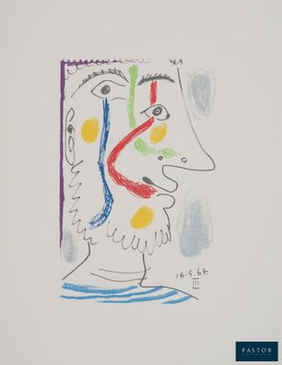 an image of a drawing of a man with a colorful face