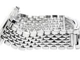 a close up of a watch bracelet on a white background