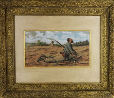 École française du XIXe siècle, "Le tirailleur blessé", huil…