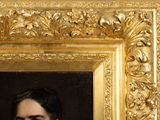 a painting of a man in a suit and tie in a gold frame