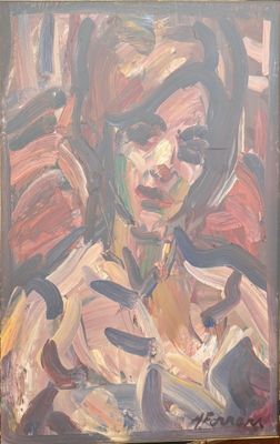 an oil painting of a woman holding a baby in her arms
