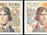 deux images différentes représentant un homme et une femme sur un billet de banque
